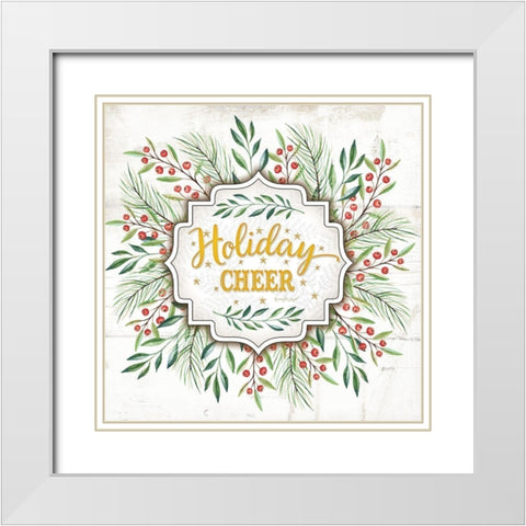 Holiday Cheer White Modern Wood Framed Art Print with Double Matting by Pugh, Jennifer