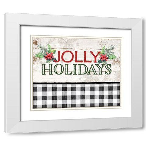 Jolly Holidays White Modern Wood Framed Art Print with Double Matting by Pugh, Jennifer