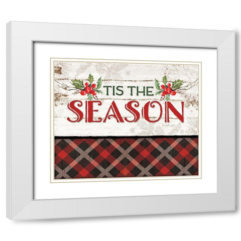 Tis the Season White Modern Wood Framed Art Print with Double Matting by Pugh, Jennifer