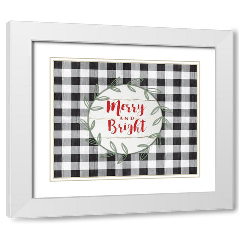 Merry and Bright White Modern Wood Framed Art Print with Double Matting by Pugh, Jennifer