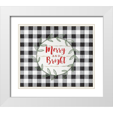 Merry and Bright White Modern Wood Framed Art Print with Double Matting by Pugh, Jennifer