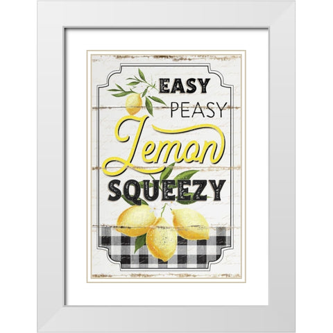 Easy Peasy White Modern Wood Framed Art Print with Double Matting by Pugh, Jennifer