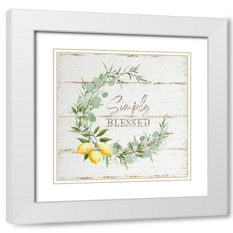 Simply Blessed White Modern Wood Framed Art Print with Double Matting by Pugh, Jennifer