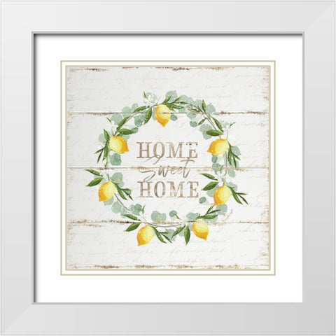 Home Sweet Home White Modern Wood Framed Art Print with Double Matting by Pugh, Jennifer