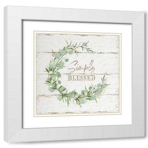 Simply Blessed White Modern Wood Framed Art Print with Double Matting by Pugh, Jennifer