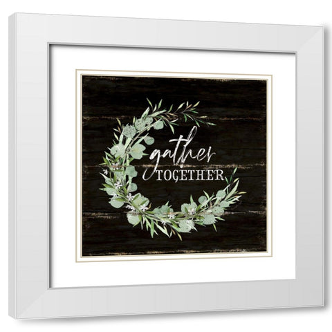 Gather Together White Modern Wood Framed Art Print with Double Matting by Pugh, Jennifer