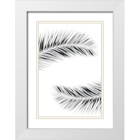 Palm V White Modern Wood Framed Art Print with Double Matting by Pugh, Jennifer