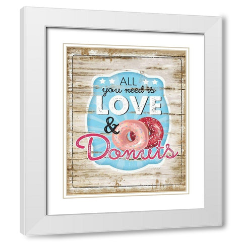 All You Need is Love White Modern Wood Framed Art Print with Double Matting by Pugh, Jennifer
