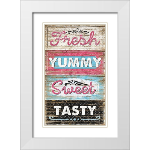 Fresh, Yummy, Sweet, Tasty White Modern Wood Framed Art Print with Double Matting by Pugh, Jennifer