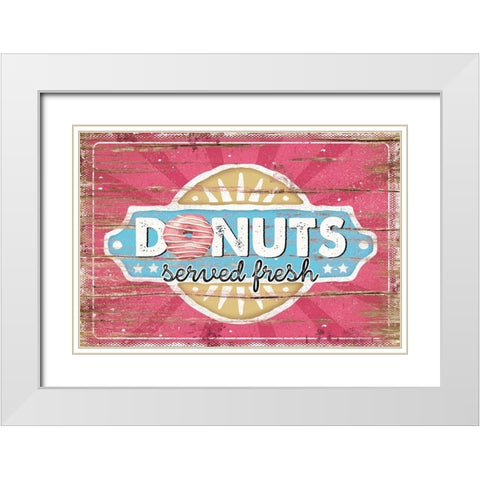 Fresh Donuts White Modern Wood Framed Art Print with Double Matting by Pugh, Jennifer