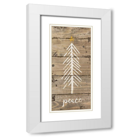 Christmas Tree II White Modern Wood Framed Art Print with Double Matting by Pugh, Jennifer