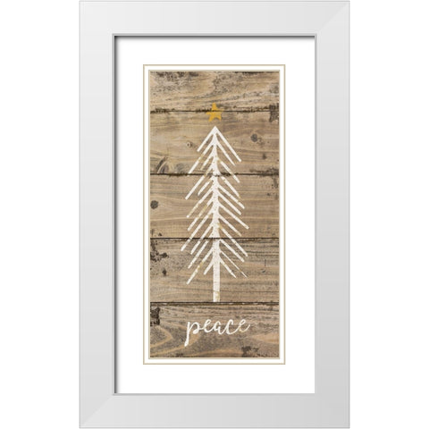 Christmas Tree II White Modern Wood Framed Art Print with Double Matting by Pugh, Jennifer