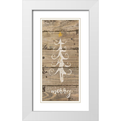Christmas Tree III White Modern Wood Framed Art Print with Double Matting by Pugh, Jennifer