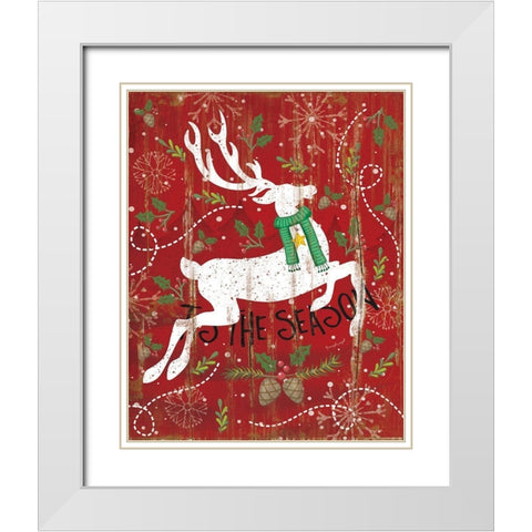 Tis the Season Distressed White Modern Wood Framed Art Print with Double Matting by Pugh, Jennifer