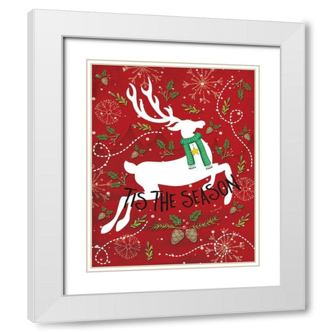 Tis the Season White Modern Wood Framed Art Print with Double Matting by Pugh, Jennifer