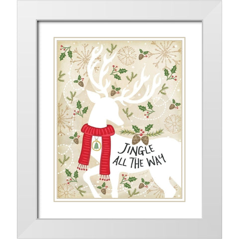 Jingle All the Way White Modern Wood Framed Art Print with Double Matting by Pugh, Jennifer