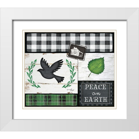 Peace on Earth White Modern Wood Framed Art Print with Double Matting by Pugh, Jennifer