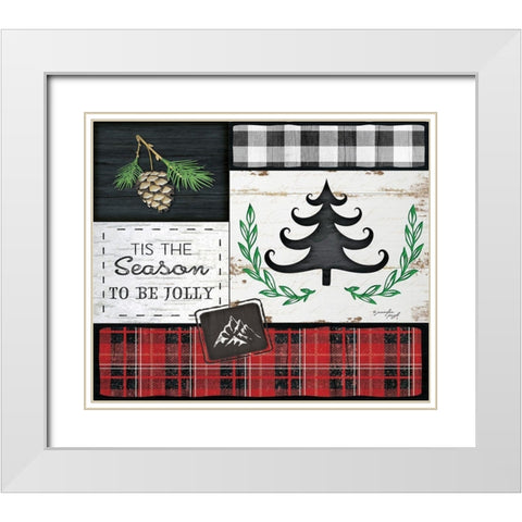 Tis the Season White Modern Wood Framed Art Print with Double Matting by Pugh, Jennifer