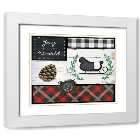 Joy to the World White Modern Wood Framed Art Print with Double Matting by Pugh, Jennifer