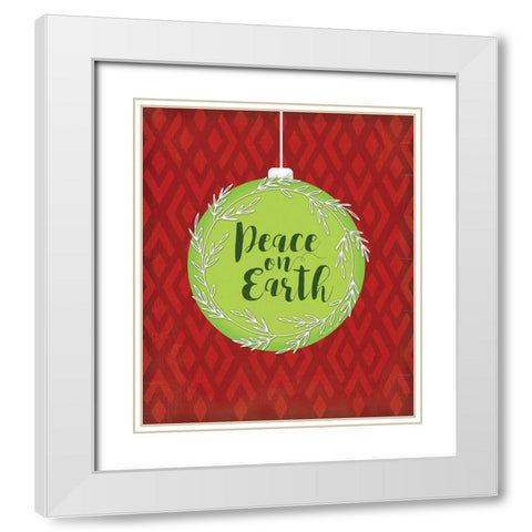 Peace on Earth White Modern Wood Framed Art Print with Double Matting by Pugh, Jennifer