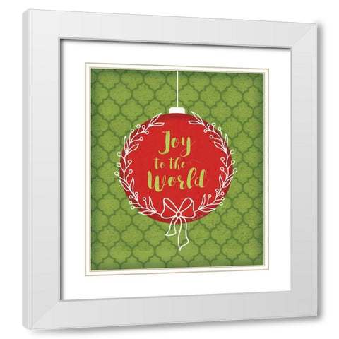 Joy to the World White Modern Wood Framed Art Print with Double Matting by Pugh, Jennifer