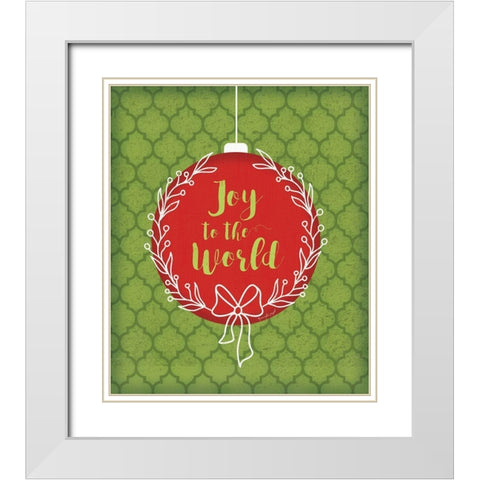 Joy to the World White Modern Wood Framed Art Print with Double Matting by Pugh, Jennifer