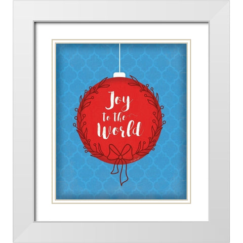 Joy to the World White Modern Wood Framed Art Print with Double Matting by Pugh, Jennifer