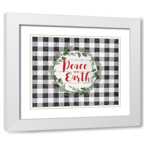 Peace on Earth White Modern Wood Framed Art Print with Double Matting by Pugh, Jennifer