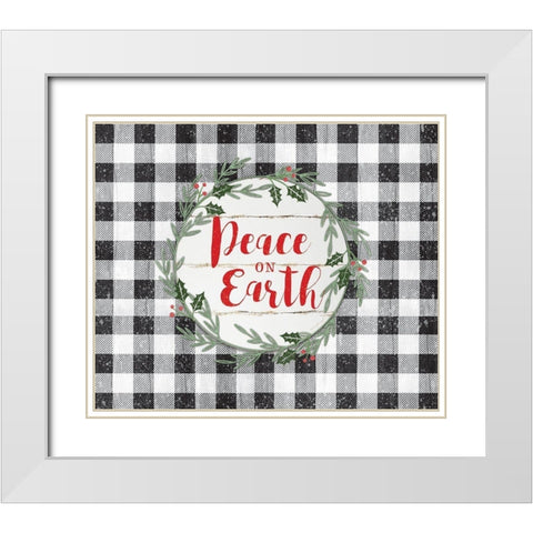 Peace on Earth White Modern Wood Framed Art Print with Double Matting by Pugh, Jennifer