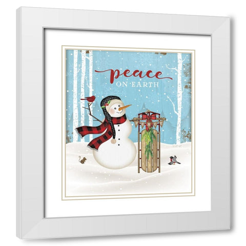 Peace on Earth White Modern Wood Framed Art Print with Double Matting by Pugh, Jennifer