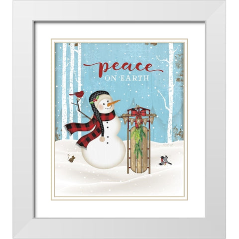 Peace on Earth White Modern Wood Framed Art Print with Double Matting by Pugh, Jennifer