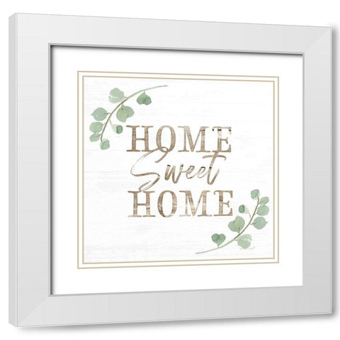 Home Sweet Home White Modern Wood Framed Art Print with Double Matting by Pugh, Jennifer