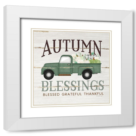 Autumn Blessings White Modern Wood Framed Art Print with Double Matting by Pugh, Jennifer