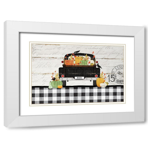 Halloween Truck II White Modern Wood Framed Art Print with Double Matting by Pugh, Jennifer