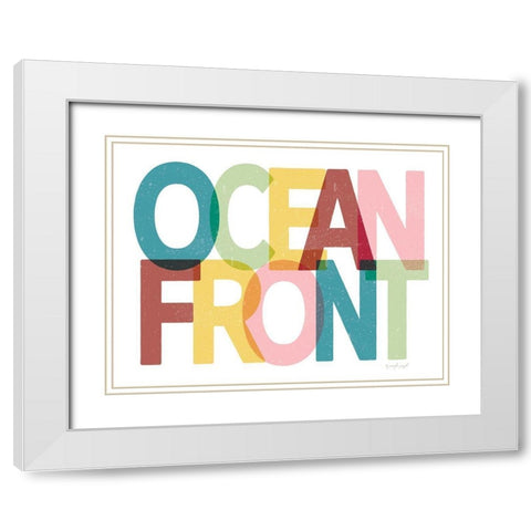Ocean Front White Modern Wood Framed Art Print with Double Matting by Pugh, Jennifer