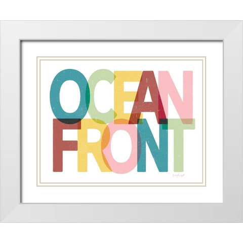 Ocean Front White Modern Wood Framed Art Print with Double Matting by Pugh, Jennifer