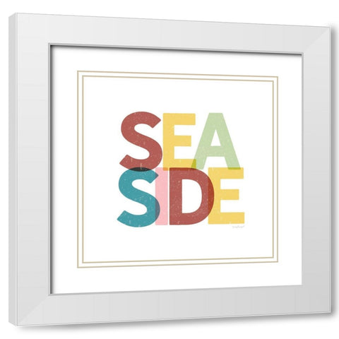 Seaside White Modern Wood Framed Art Print with Double Matting by Pugh, Jennifer