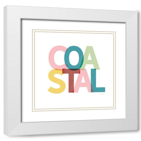 Coastal White Modern Wood Framed Art Print with Double Matting by Pugh, Jennifer