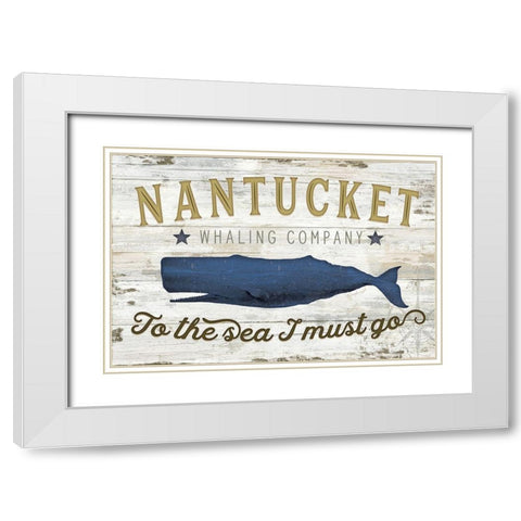 Nantucket Whaling Co. White Modern Wood Framed Art Print with Double Matting by Pugh, Jennifer