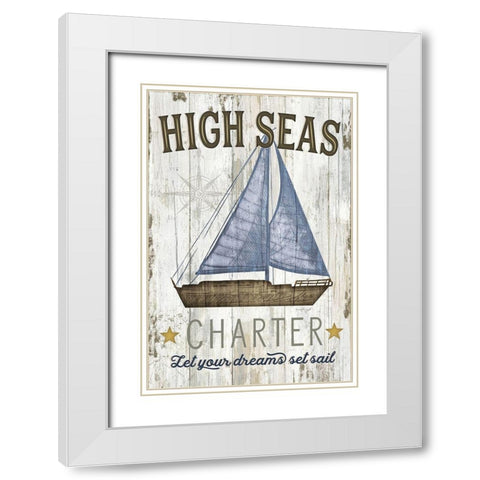 High Seas Charter White Modern Wood Framed Art Print with Double Matting by Pugh, Jennifer