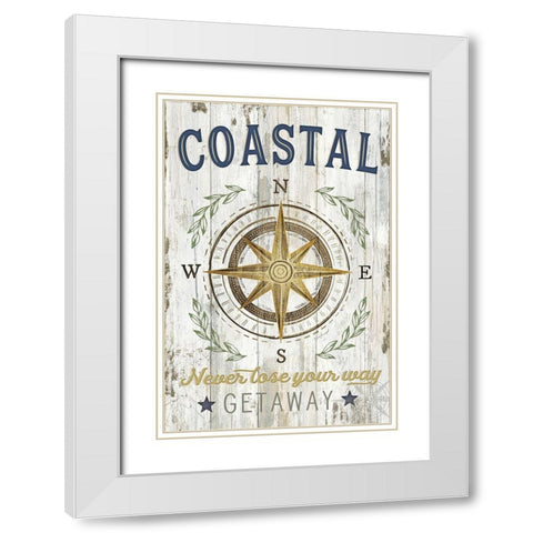 Coastal Getaway White Modern Wood Framed Art Print with Double Matting by Pugh, Jennifer