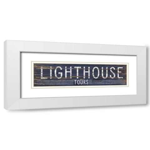 Lighthouse White Modern Wood Framed Art Print with Double Matting by Pugh, Jennifer