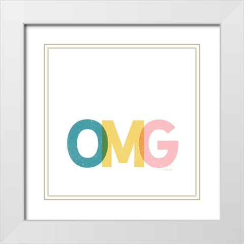 OMG White Modern Wood Framed Art Print with Double Matting by Pugh, Jennifer