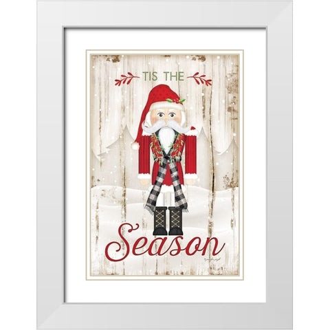 Tis the Season White Modern Wood Framed Art Print with Double Matting by Pugh, Jennifer