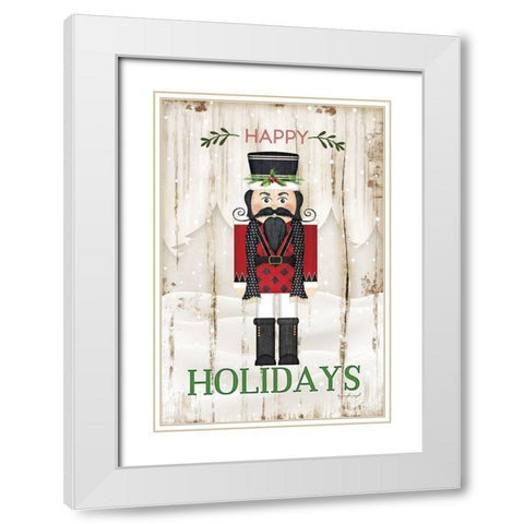 Happy Holidays White Modern Wood Framed Art Print with Double Matting by Pugh, Jennifer