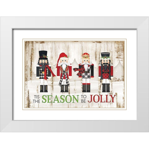 Tis the Season White Modern Wood Framed Art Print with Double Matting by Pugh, Jennifer