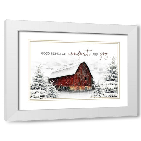 Good Tidings White Modern Wood Framed Art Print with Double Matting by Pugh, Jennifer