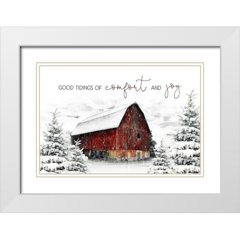 Good Tidings White Modern Wood Framed Art Print with Double Matting by Pugh, Jennifer