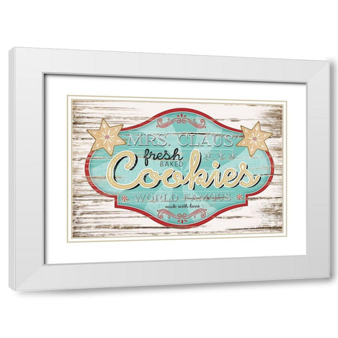 Mrs. Claus Cookies White Modern Wood Framed Art Print with Double Matting by Pugh, Jennifer