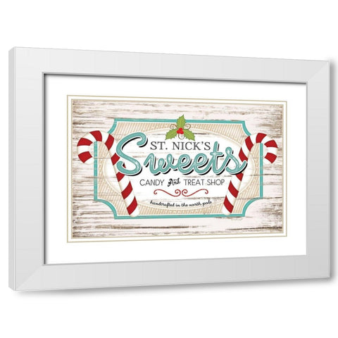 St. Nicks Sweets White Modern Wood Framed Art Print with Double Matting by Pugh, Jennifer